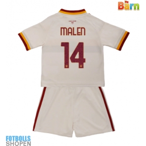 Billiga AS Roma Donyell Malen #14 Bortatröja Barn 2026-27 Kortärmad (+ Korta byxor)
